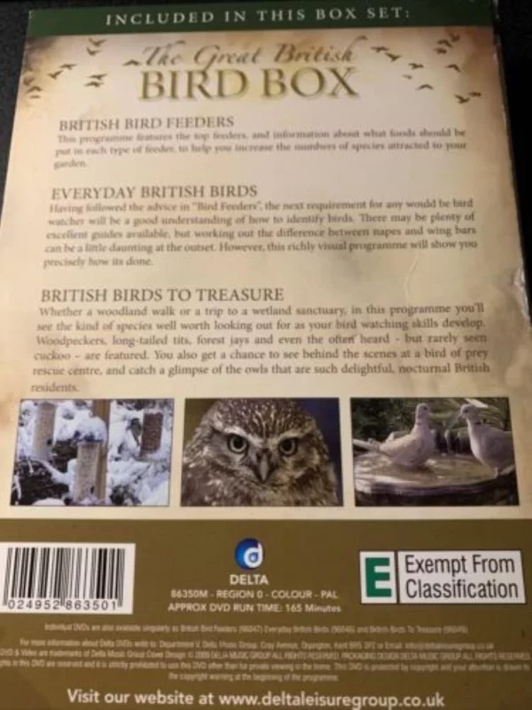 The Great British Bird Box 2009 DVD Top-quality Free UK shipping