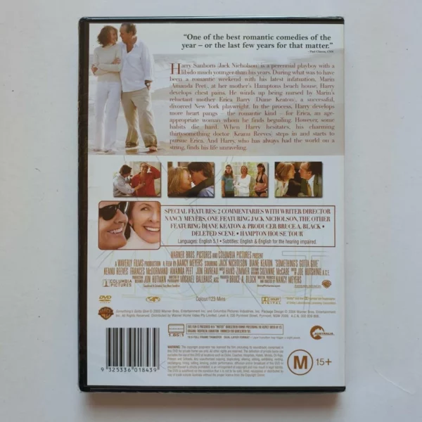 Somethings Gotta Give Jack Nicholson 2003 DVD Top-quality Free UK shipping