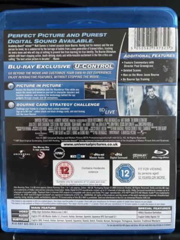 The Bourne Ultimatum Matt Damon 2012 New Blu-ray Top-quality Free UK shipping