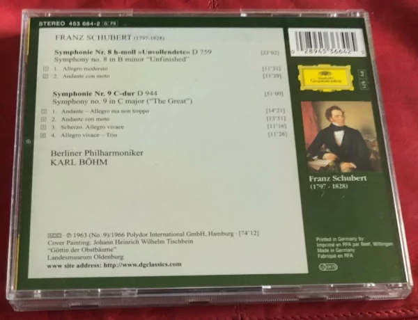 Symphonies 9 & 8 - Schubert Karl Böhm 1997 CD Top-quality Free UK shipping