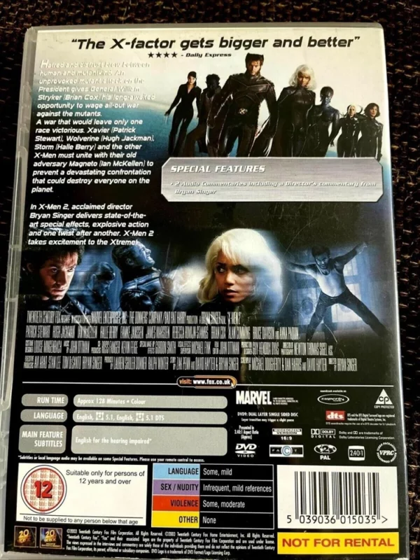 X Men 2 Hugh Jackman 2003 DVD Top-quality Free UK shipping