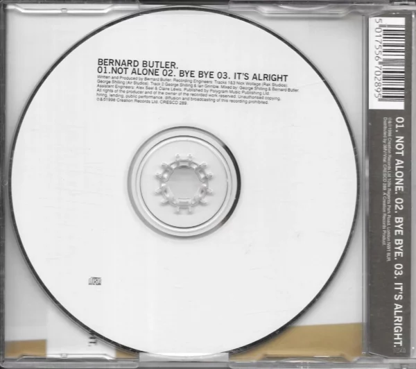 Not Alone Bernard Butler 1998 CD Top-quality Free UK shipping