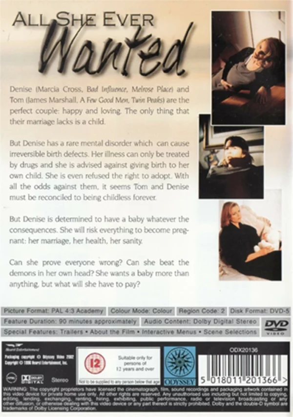 All She Ever Wanted Marcia Cross 2002 DVD Top-quality Free UK shipping