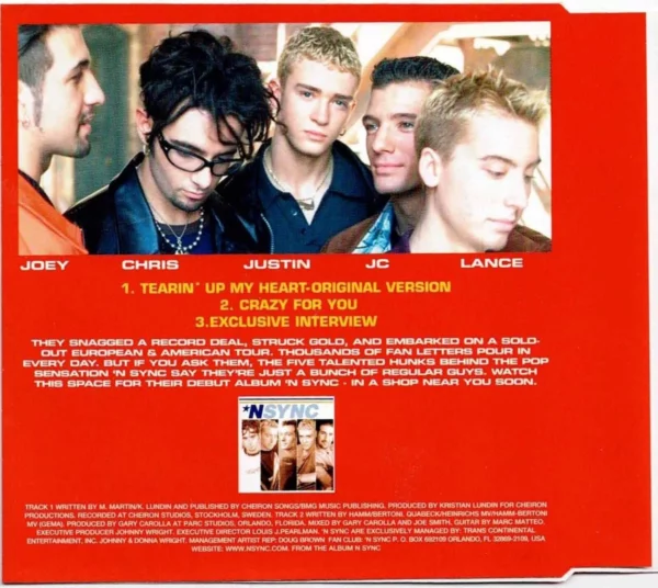 Tearin' Up My Heart NSYNC 1999 CD Top-quality Free UK shipping