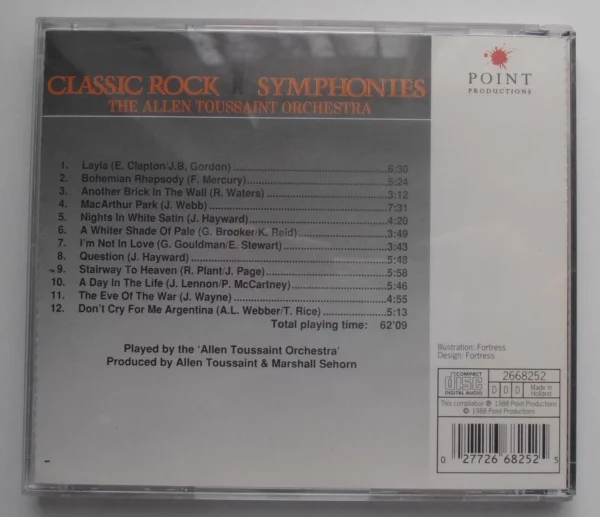 Classic Rock Symphonies Allen Toussaint Orchestra 1988 CD Top-quality