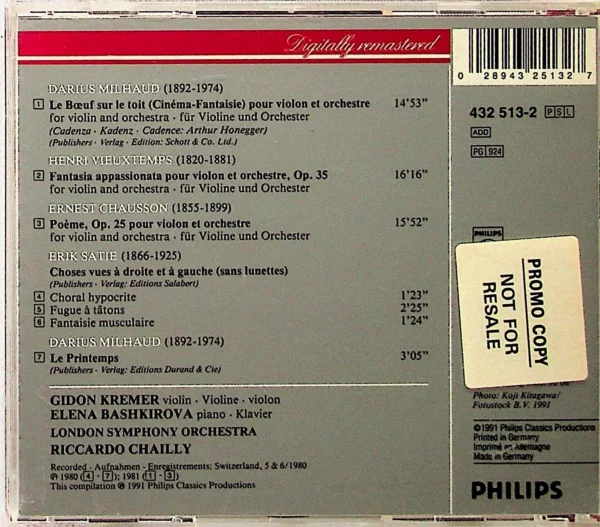 Vieuxtemps/Chausson Violin Works various 1991 CD Top-quality Free UK shipping