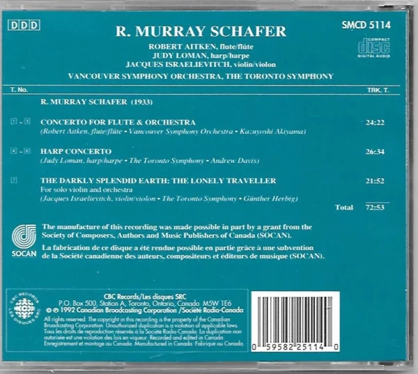 R. Murray Schafer Flute Concerto R. Murray Schafer 1999 CD Top-quality