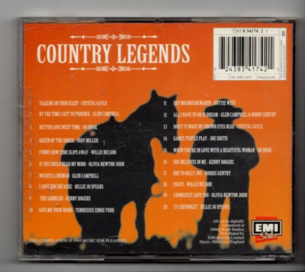 Country Legends. Various 1995 CD Top-quality Free UK shipping