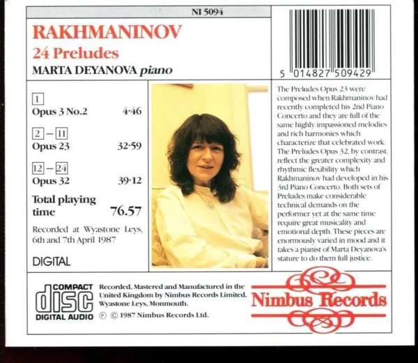 24 Preludes Rakhmaninov 1987 CD Top-quality Free UK shipping