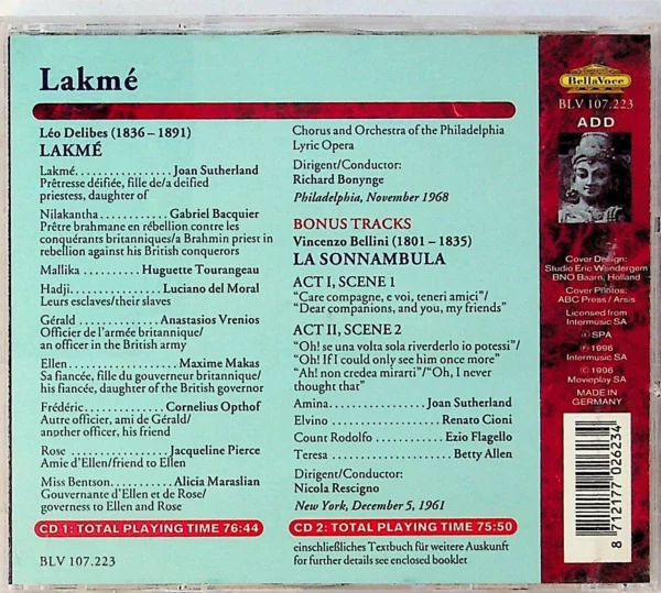 Lakmé various 1996 CD Top-quality Free UK shipping