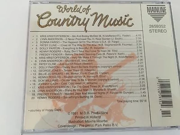 World of Country Music Various Artists 1991 CD Top-quality Free UK shipping