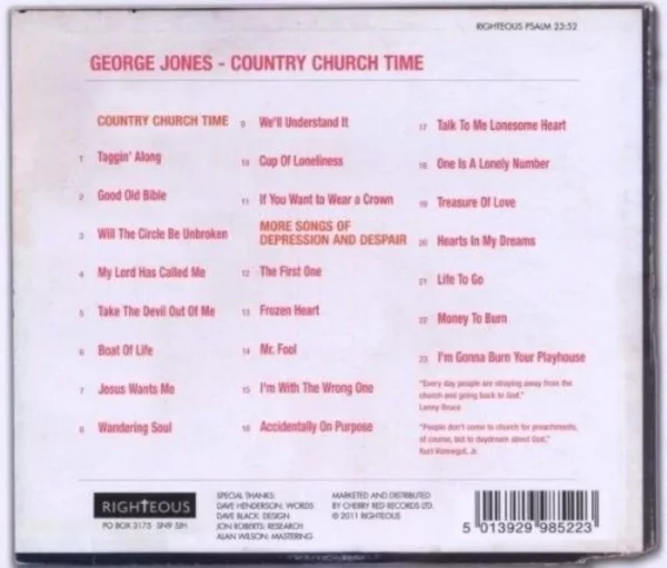 Country Church Time George Jones 2011 CD Top-quality Free UK shipping