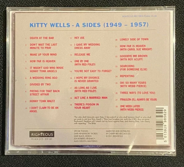 A-Sides - 1949-1957 Kitty Wells 2011 CD Top-quality Free UK shipping