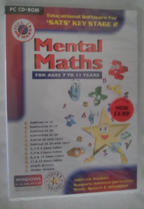 Mental Maths Educational Software 'SATS' Key Stage 2 Top-quality