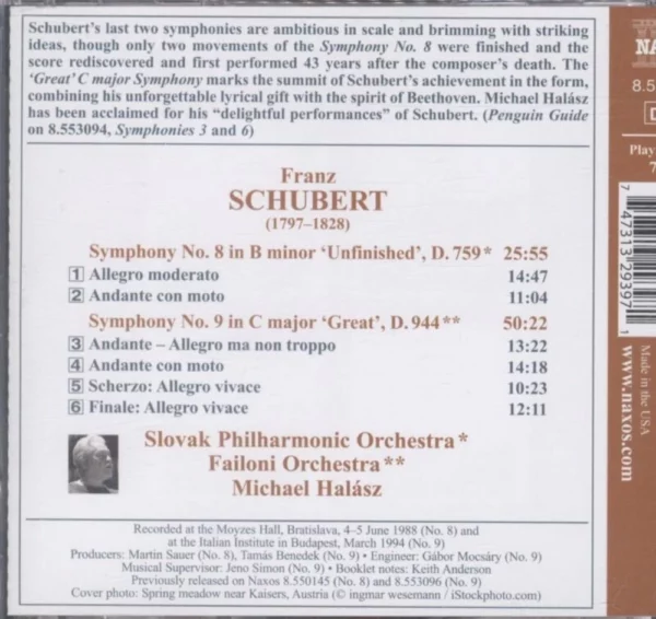 Schubert: Symphonies Nos. 8/ 9 various 2012 CD Top-quality Free UK shipping