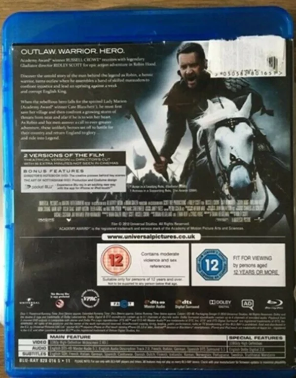 Robin Hood Mark Strong 2010 Blu-ray Top-quality Free UK shipping