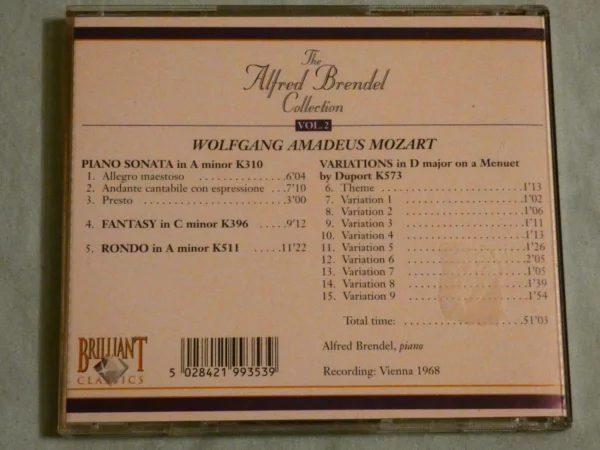 Alfred Brendel Collection Vol.2 - Wolfgang Amadeus Mozart Alfred Brendel CD