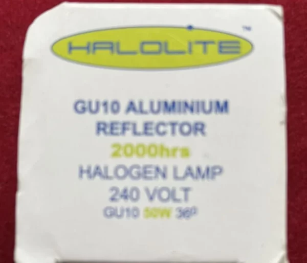 HALOLITE GU10 ALUMINIUM REFLECTOR 2000hrs HALOGEN LAMP 240 VOLT 50W Top-quality