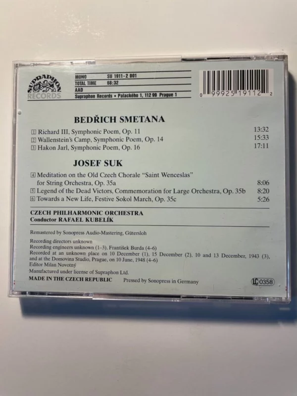 Smetana Rafael Kubelik 1995 CD Top-quality Free UK shipping