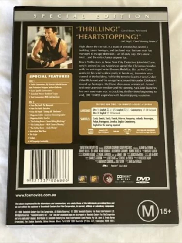 Die Hard Bruce Willis Special Edition 2002 DVD Top-quality Free UK shipping