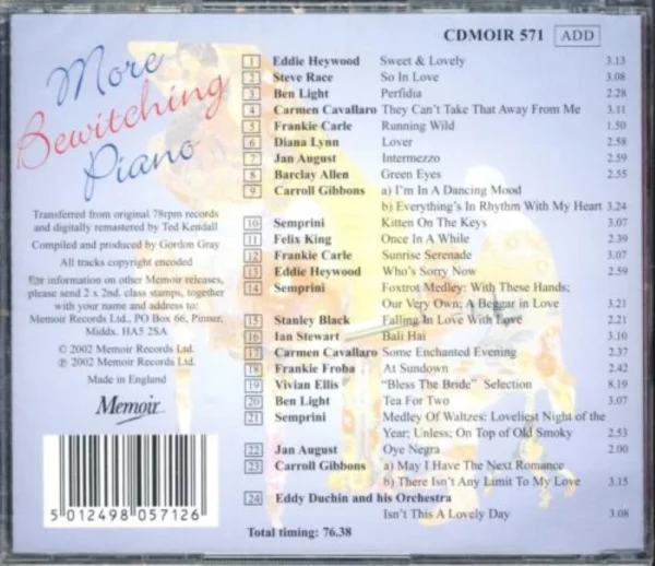 More Bewitching Piano - Various Artists Various Artists 2002 CD Top-quality