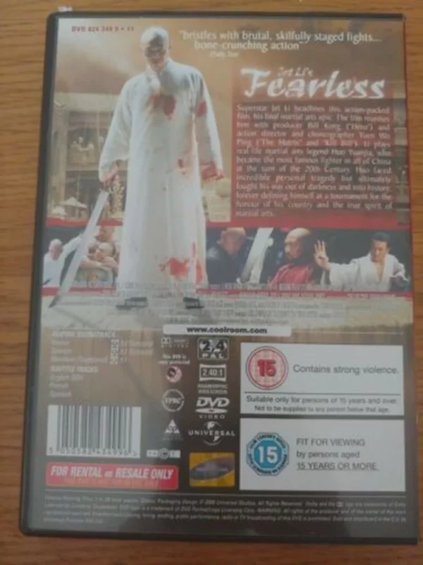 Fearless Jet Li 2006 DVD Top-quality Free UK shipping