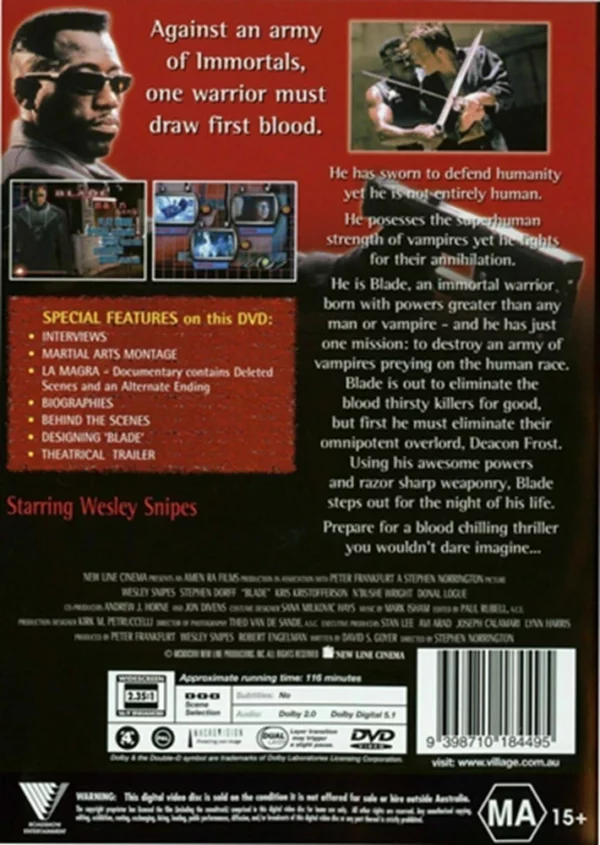 BLADE Wesley Snipes 1999 DVD Top-quality Free UK shipping