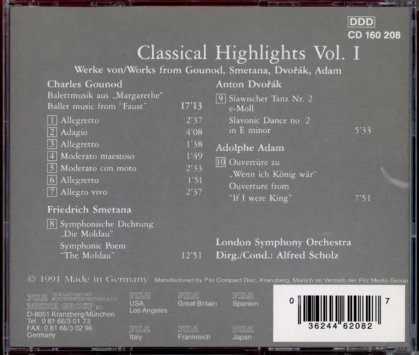 Classical Highlights Vol.1 Various 1991 CD Top-quality Free UK shipping