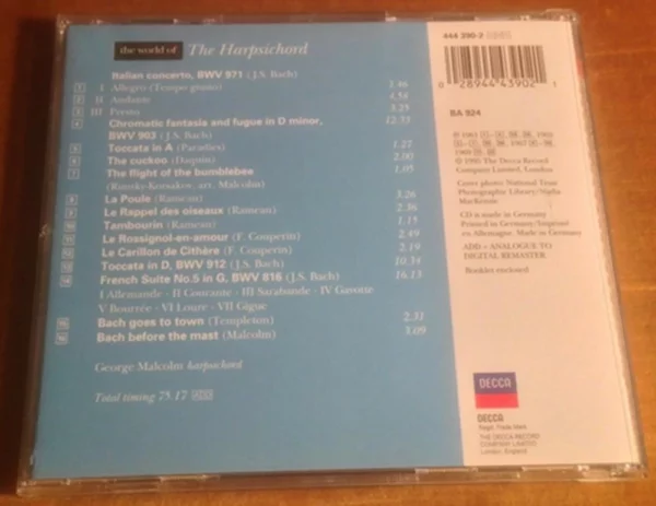 The World of the Harpsichord 1995 CD Top-quality Free UK shipping