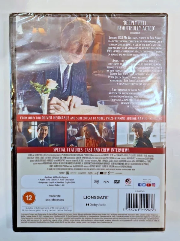 Living Bill Nighy 2023 DVD Top-quality Free UK shipping