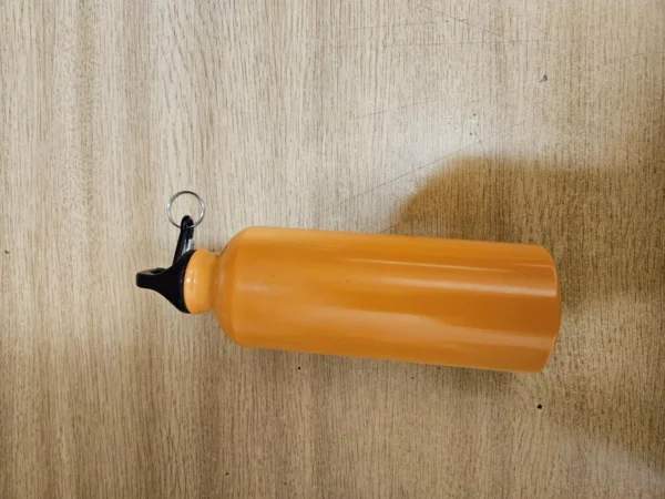 Bottle Metal Aluminium Kids Drink Water Flask Orange 500ml With Carabiner