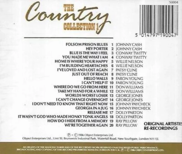 The Country Collection Vol.1 - Various Artists (No Date CD Album) 2002 CD