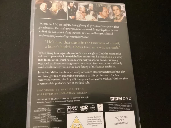 King Lear - BBC Shakespeare Collection Michael Hordern 2004 DVD Top-quality