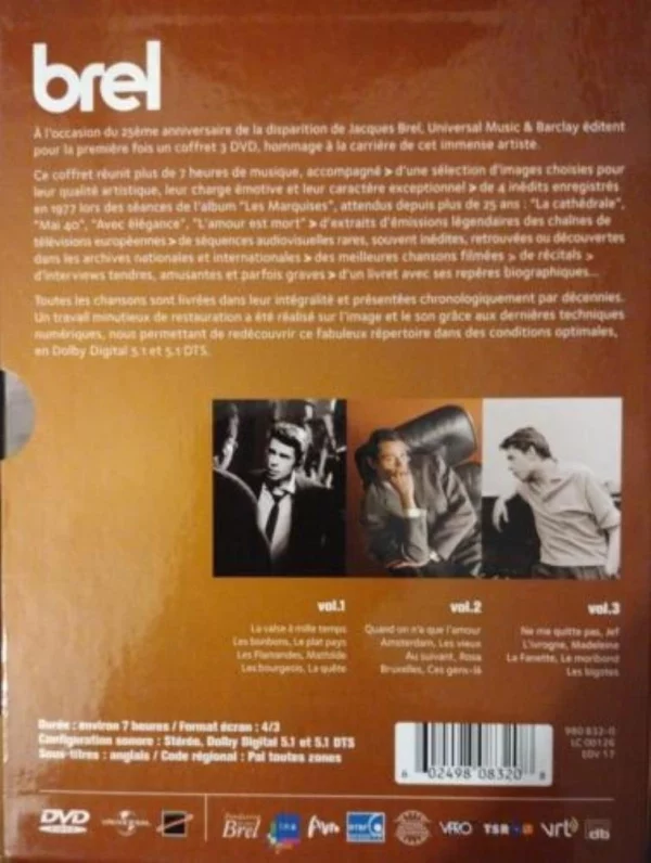 Comme Quand on Etait Beau Jacques Brel 2003 DVD Top-quality Free UK shipping