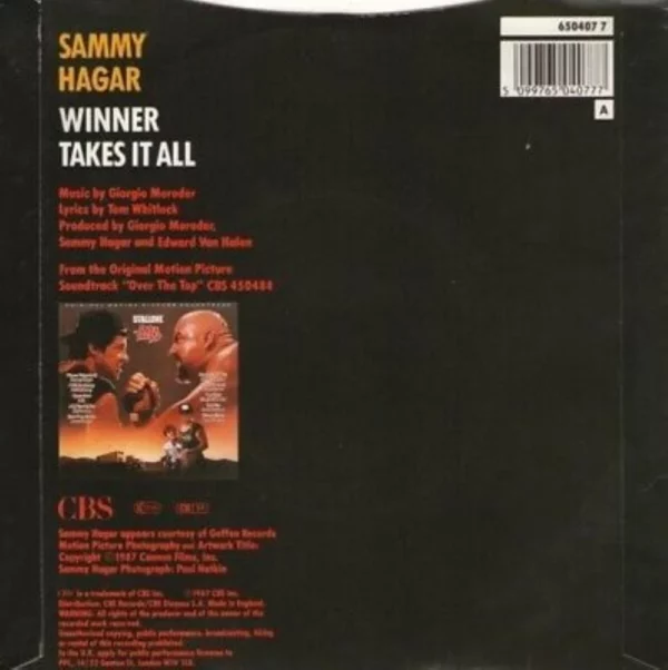 Sammy Hagar - Winner Takes It All 650407 7 Sammy Hagar 1987 Records Top-quality