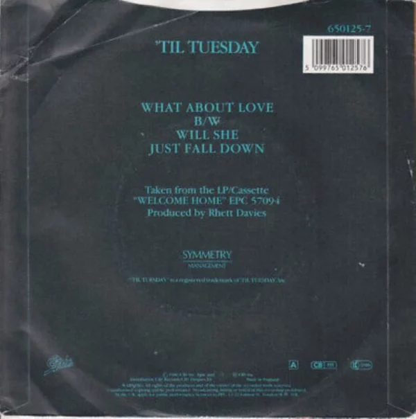 'Til Tuesday - What About Love 650125 7 'Til Tuesday 1986 Records Top-quality