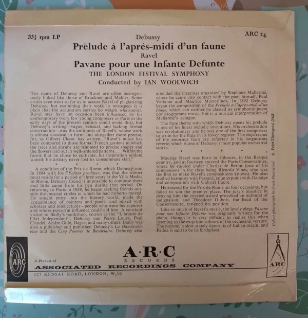 PRELUDE A L'APRES-MIDI D'UN FAUNE AR 24 IAN WOOLWICH DEBUSSY 1963 Records