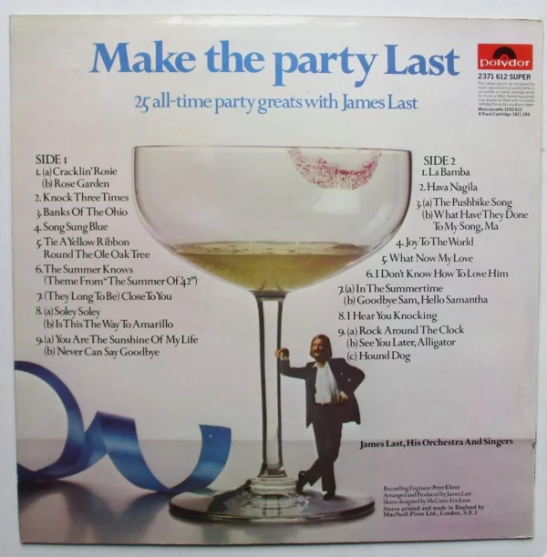 Make The Party Last 2371 612 James Last 1975 Records Top-quality