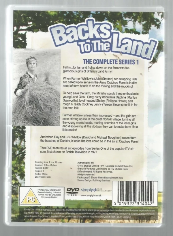 Backs To The Land: Series 1 Philippa Howell 2010 DVD Top-quality