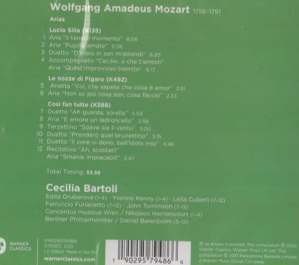 Mozart: Arias Wolfgang Amadeus Mozart 2002 CD Top-quality Free UK shipping