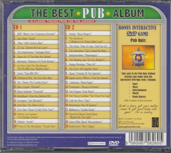 The Best Pub Album: 40 Classic Tracks from the Pub Jukebox Various Artists 2011