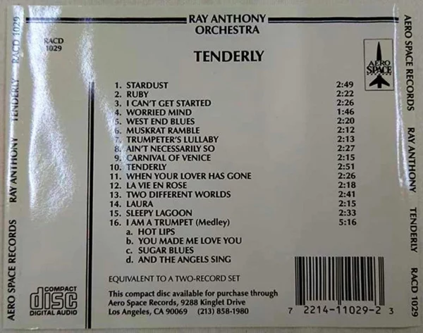 Tenderly Anthony Ray CD Top-quality Free UK shipping