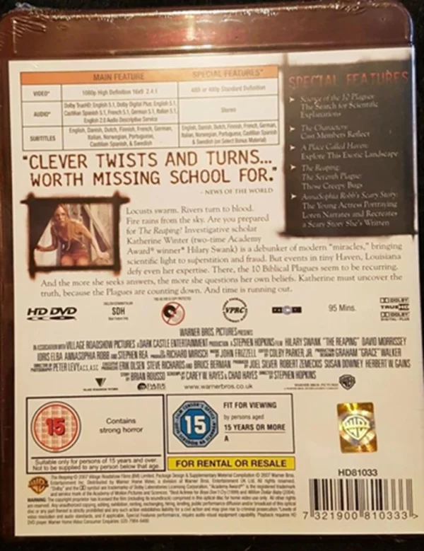 The Reaping Hilary Swank 2007 New DVD Top-quality Free UK shipping