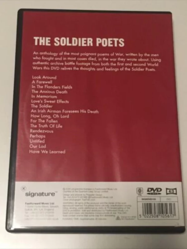 The Soldier Poets New DVD Top-quality Free UK shipping