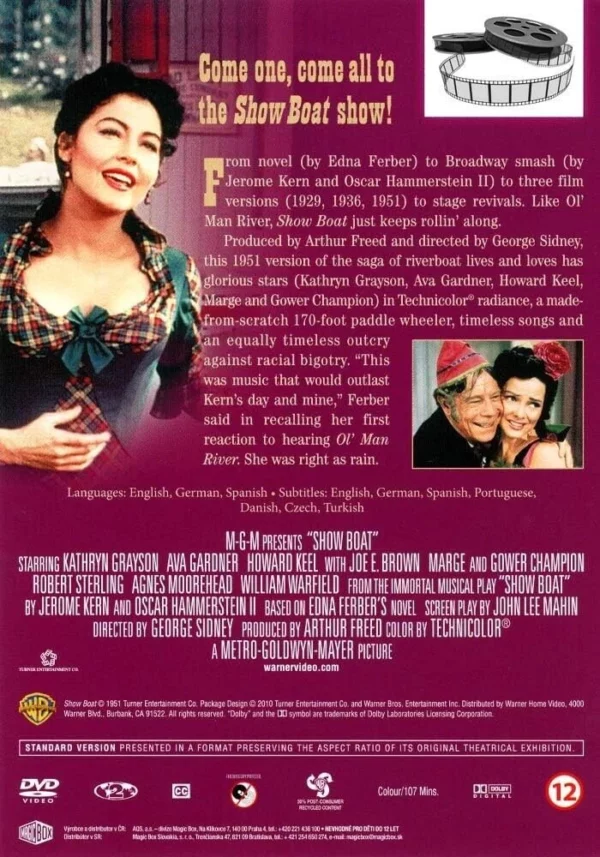 Show Boat Kathryn Grayson/Ava Gardner/Howard Keel 2010 DVD Top-quality