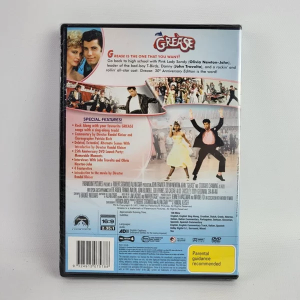 Grease John Travolta & Olivia Newton-John 1998 New DVD Top-quality