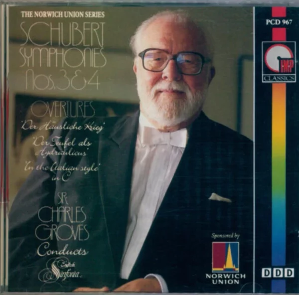 Schubert: Symphonies No.3, D.200 & No.4 Sir Charles Groves 1991 CD Top-quality