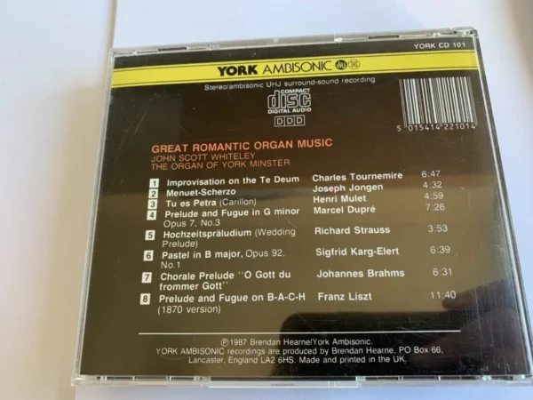 Great Romantic Organ Music John Scott Whiteley 1987 CD Top-quality