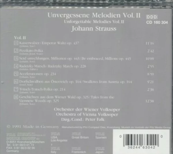 Unforgettable Melodies, Vol. 2 Various 1991 CD Top-quality Free UK shipping