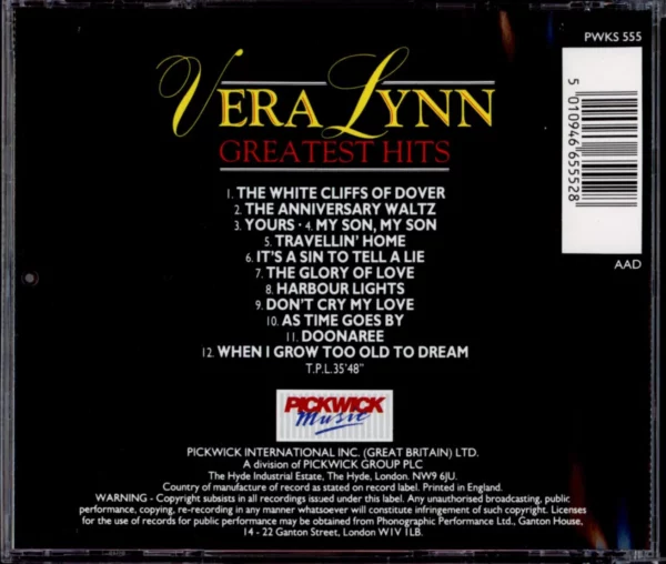 Greatest Hits Vera Lynn CD Top-quality Free UK shipping